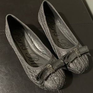 Silver women flats